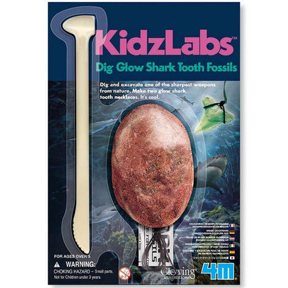 KidzLabs - Dig Glow Shark Tooth Fossils - ABC School Supplies