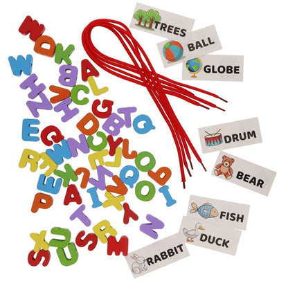 Lacing Letters Tub of 64 pcs - ABC School Supplies
