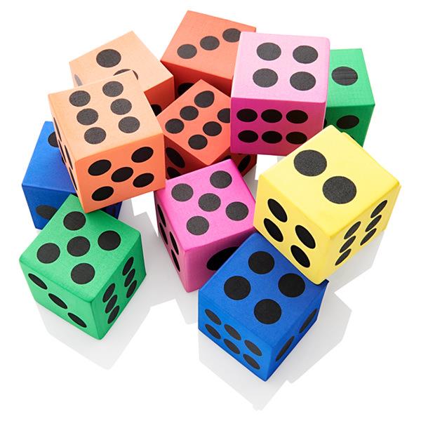 Large Eva Dice Set of 12 - ABC School Supplies