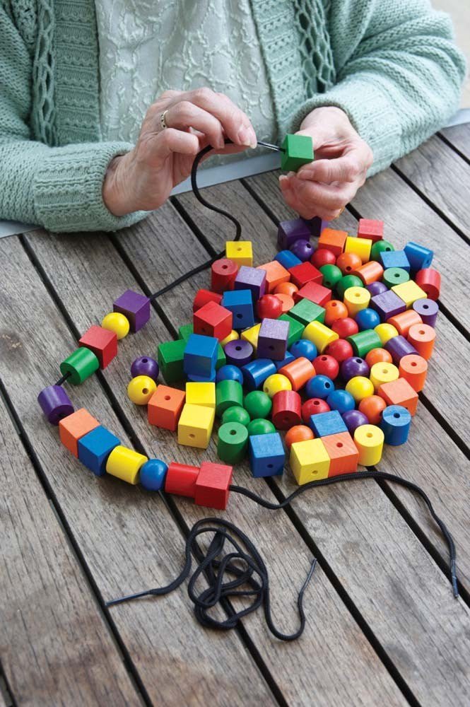 Large Wooden Lacing Beads – Pack of 108 - ABC School Supplies