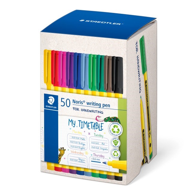 Staedtler Noris Handwriting Pen - Assorted Colours (Tub Of 50)