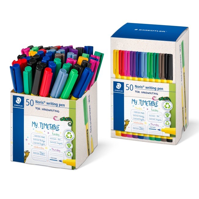 Staedtler Noris Handwriting Pen - Assorted Colours (Tub Of 50)