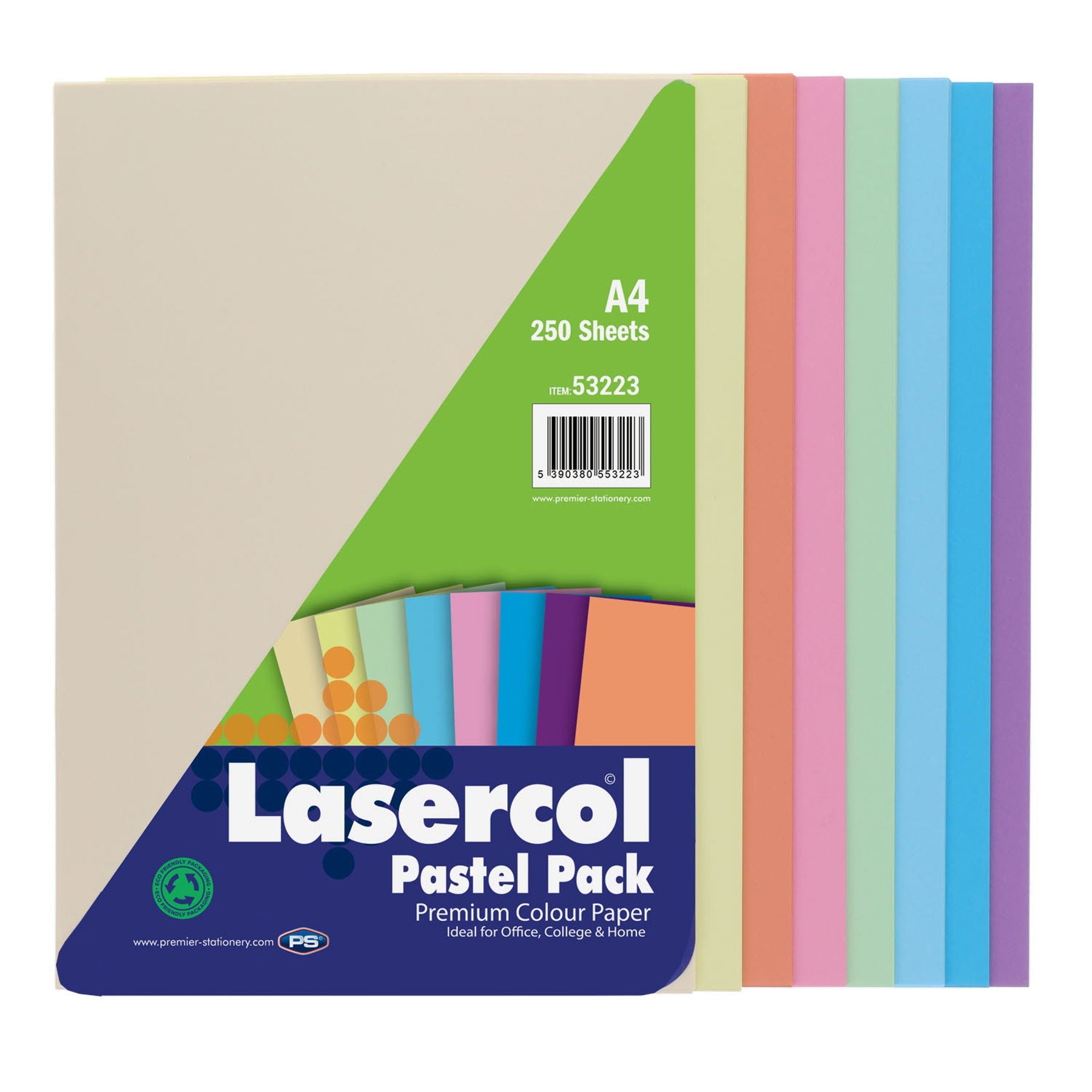Lasercol A4 80Gsm Colour Paper 250 Sheets - Pastel - ABC School Supplies