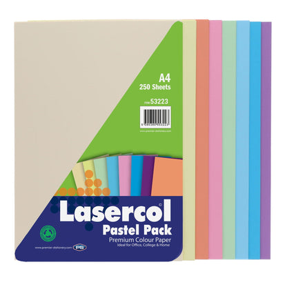 Lasercol A4 80Gsm Colour Paper 250 Sheets - Pastel - ABC School Supplies