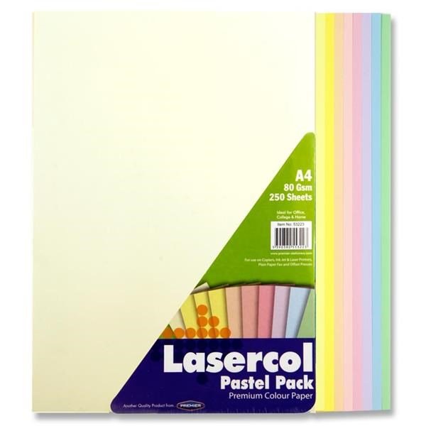Lasercol A4 80Gsm Colour Paper 250 Sheets - Pastel - ABC School Supplies