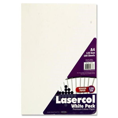 Lasercol A4 White Paper 120Gms (Pack Of 100 Sheets) - ABC School Supplies