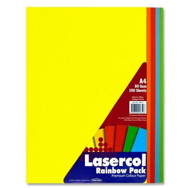 Lasorcol A4 Activity Paper Assorted Colours (Pack Of 100 Sheets) - ABC School Supplies