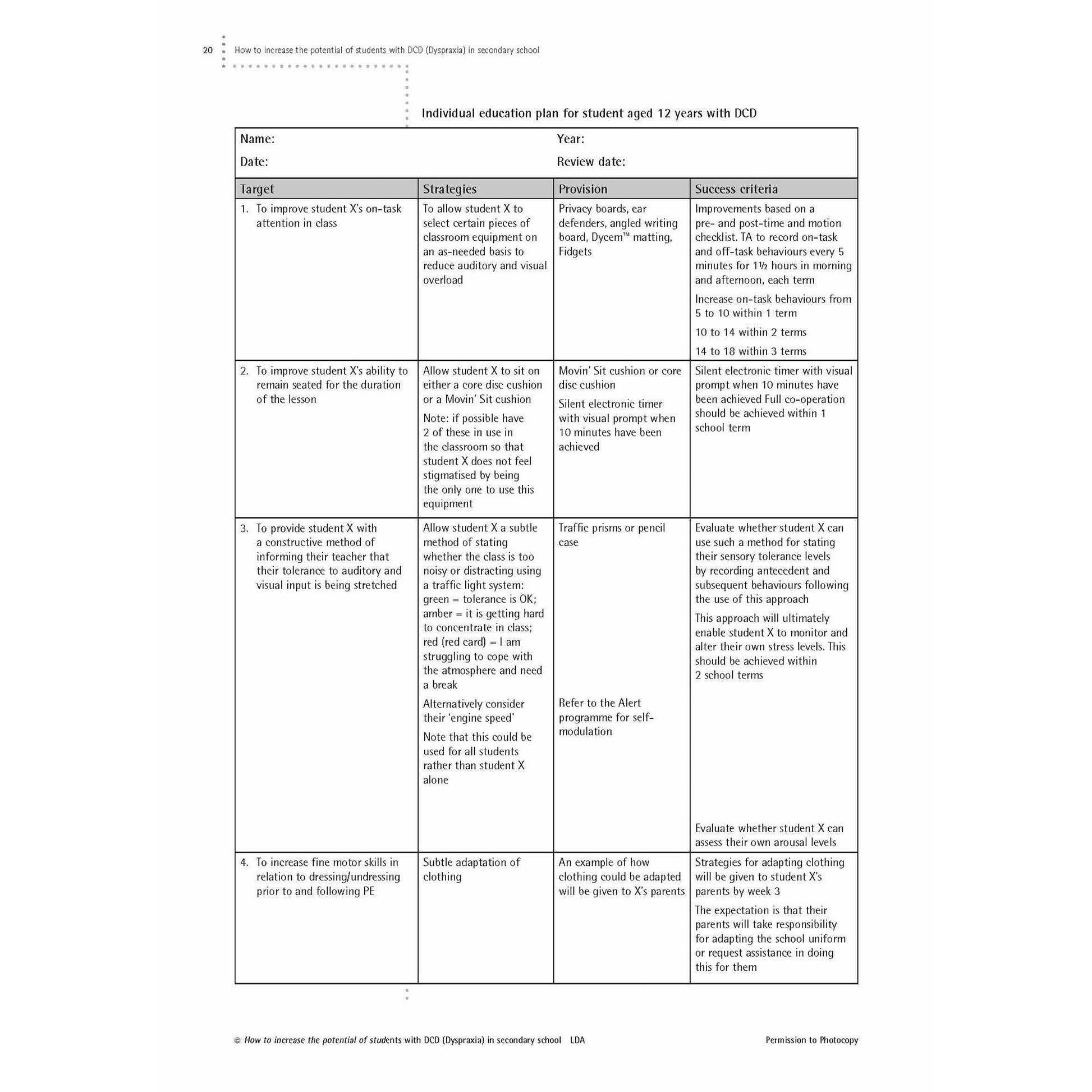 LDA How To Increase the Potential of Students with DCD (Dyspraxia) in Secondary School Book - ABC School Supplies