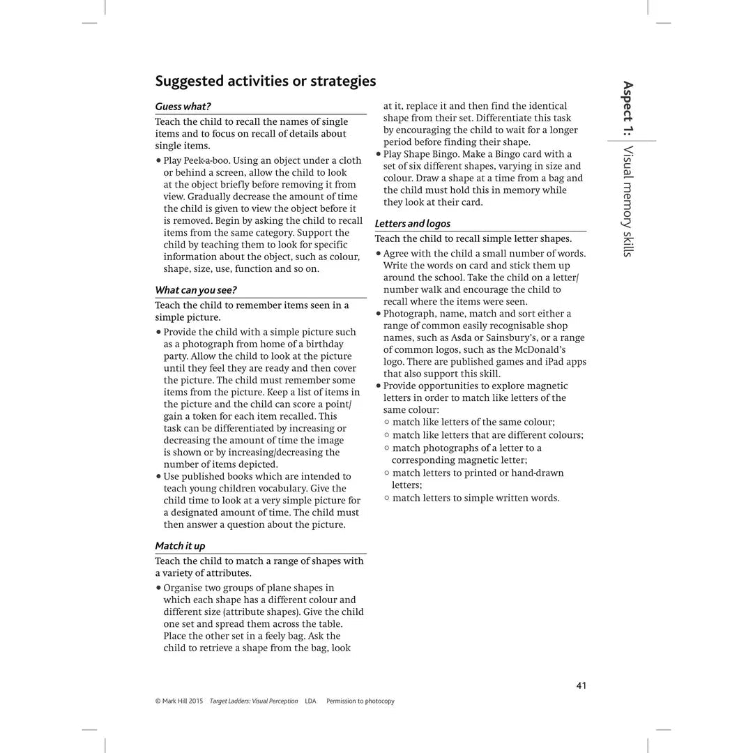 LDA Target Ladders: Visual Perception - ABC School Supplies