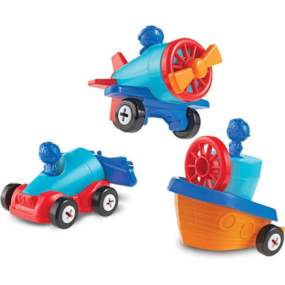 **Learning Resources 1 - 2 - 3 Build It! Car - Plane - Boat - ABC School Supplies