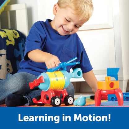 Learning Resources 1-2-3 Build It! Rocket-Train-Helicopter - ABC School Supplies