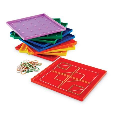 Learning Resources 5 X 5 Pin Geoboards (Set Of 10) - ABC School Supplies