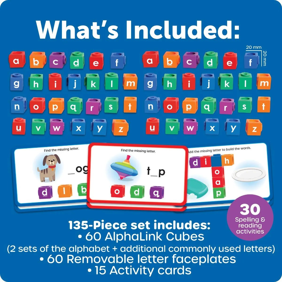 Learning Resources AlphaLink Cubes Spelling Activity Set - ABC School Supplies