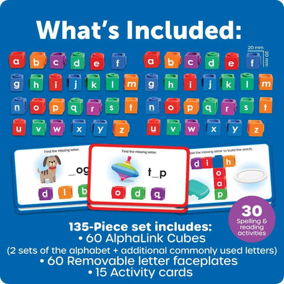 Learning Resources AlphaLink Cubes Spelling Activity Set - ABC School Supplies