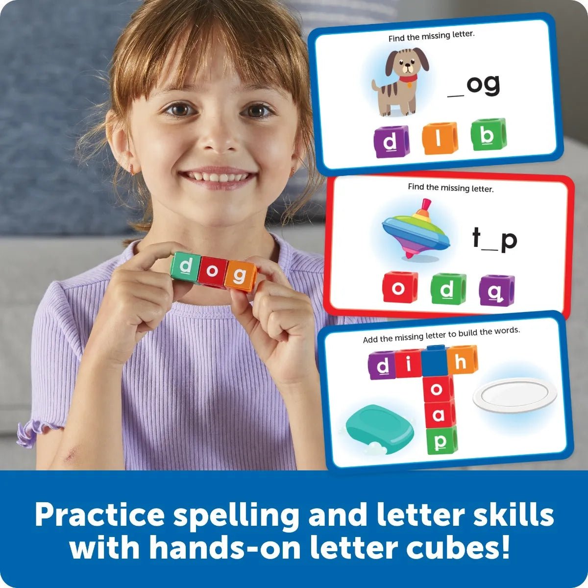Learning Resources AlphaLink Cubes Spelling Activity Set - ABC School Supplies