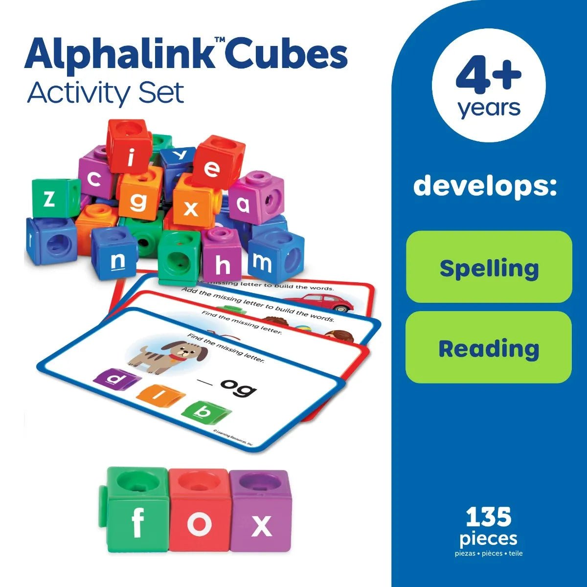 Learning Resources AlphaLink Cubes Spelling Activity Set - ABC School Supplies