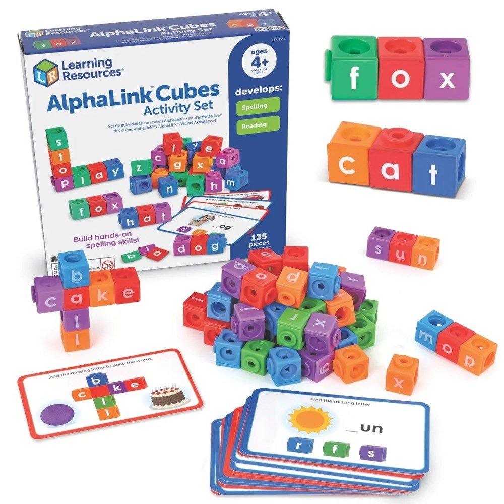 Learning Resources AlphaLink Cubes Spelling Activity Set - ABC School Supplies