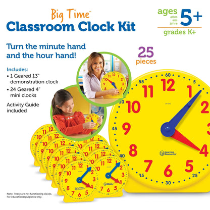 Learning Resources Big Time® Classroom Clock Kit - ABC School Supplies