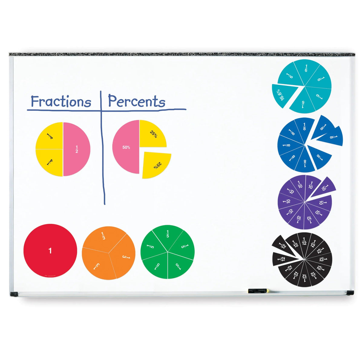 Learning Resources Double Sided Magnetic Demonstration Rainbow Fraction® Circles - ABC School Supplies