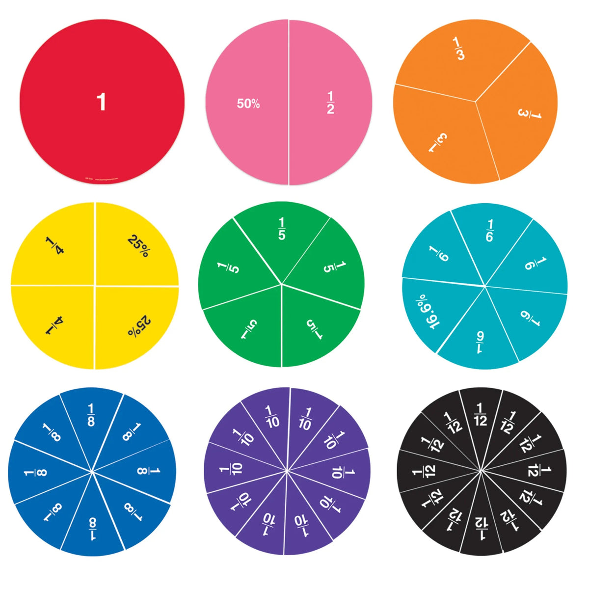 Learning Resources Double Sided Magnetic Demonstration Rainbow Fraction® Circles - ABC School Supplies