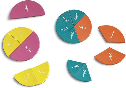 Learning Resources Double - Sided Magnetic Demonstration Rainbow Fraction Foam Circles - ABC School Supplies