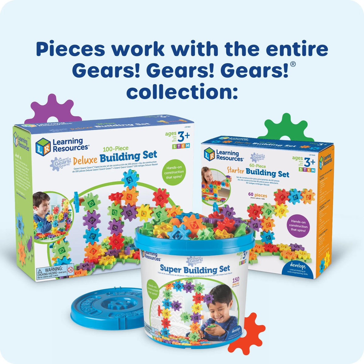 Learning Resources Gears! Gears! Gears!® Glowing PatternGears, STEM Construction - ABC School Supplies