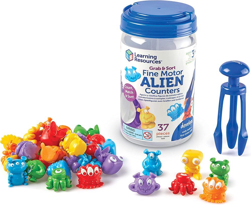 Learning Resources Grab & Sort Fine Motor Alien Counters - ABC School Supplies