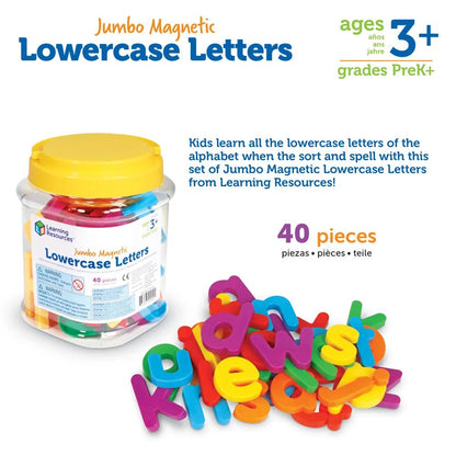 Learning Resources Jumbo Lowercase Magnetic Letters, Set Of 40 - ABC School Supplies