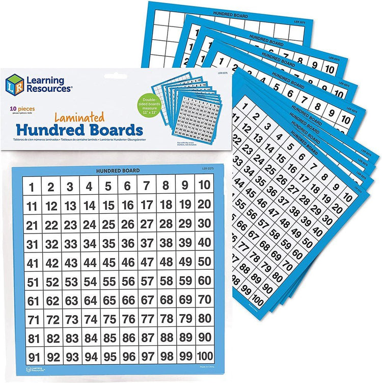 Learning Resources Laminated Hundreds Boards (Set Of 10) - ABC School Supplies