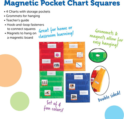 Learning Resources Magnetic Pocket Chart Squares (Set of 4) - ABC School Supplies