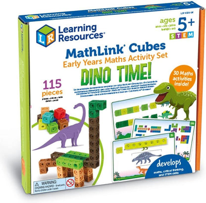 Learning Resources Mathlink® Cubes Early Maths Activity Set Dino Time - ABC School Supplies