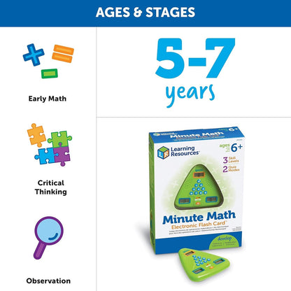 Learning Resources Minute Math Electronic Flash Card™ - ABC School Supplies