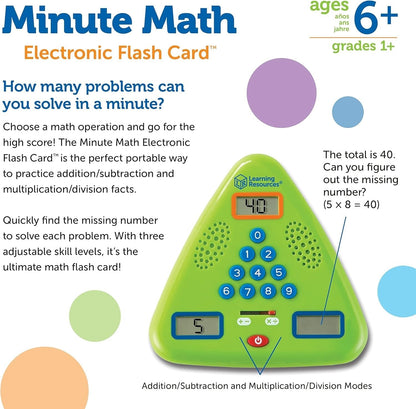 Learning Resources Minute Math Electronic Flash Card™ - ABC School Supplies