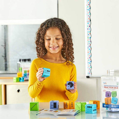 Learning Resources Multiple Representation Fractions Dice, Set Of 16 - ABC School Supplies