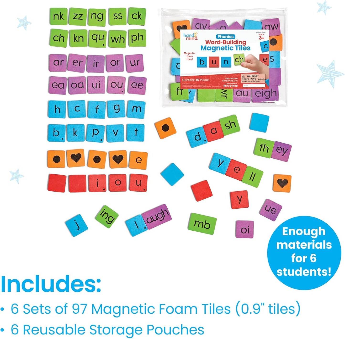 Learning Resources Phonics Wordbuilding Magnetic Tiles - ABC School Supplies