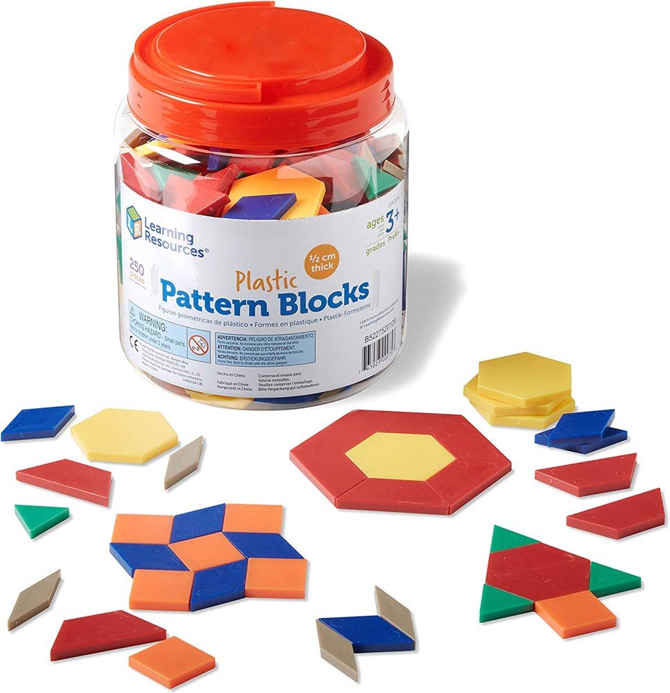 Learning Resources Plastic Pattern Blocks, 0.5 Cm (Set Of 250) - ABC School Supplies