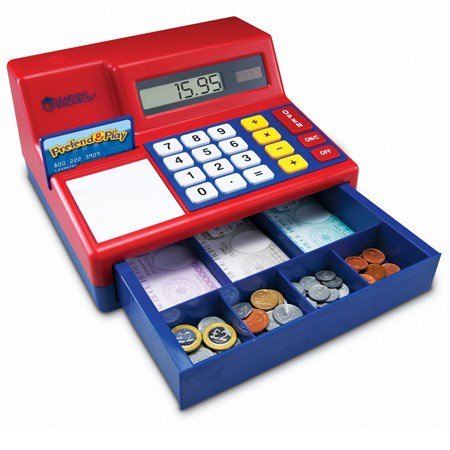 Learning Resources Pretend & Play® Calculator Cash Register With Euro Money - ABC School Supplies