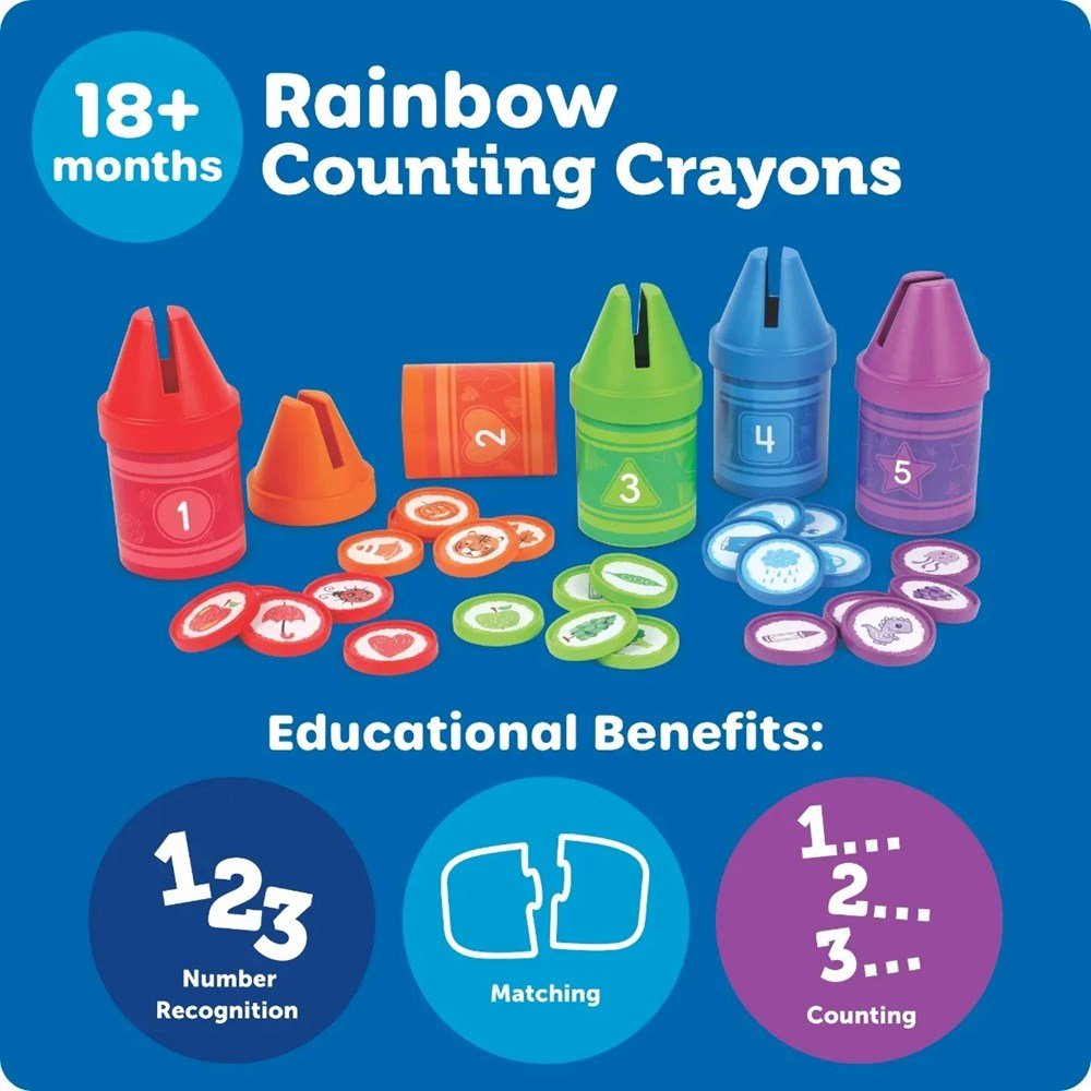 Learning Resources Rainbow Counting Crayons - ABC School Supplies