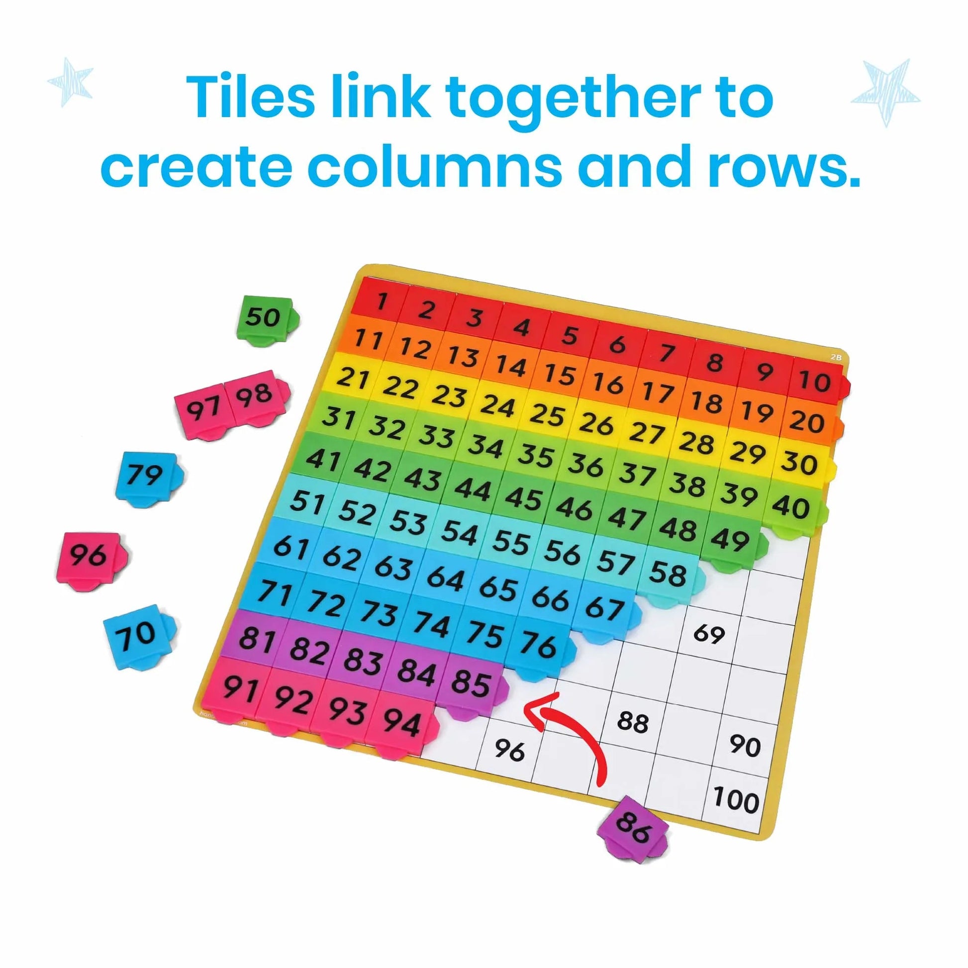 Learning Resources Rainbow Tiles Hundred Board - ABC School Supplies