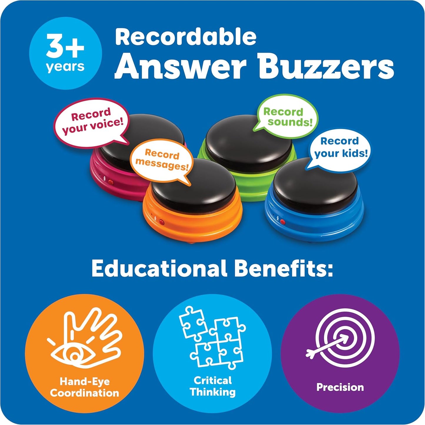 Learning Resources Recordable Answer Buzzers (Set of 4) - ABC School Supplies
