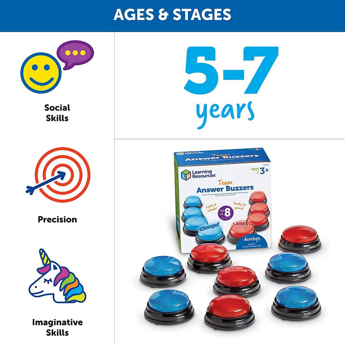 Learning Resources Team Answer Buzzers Set of 8 - ABC School Supplies