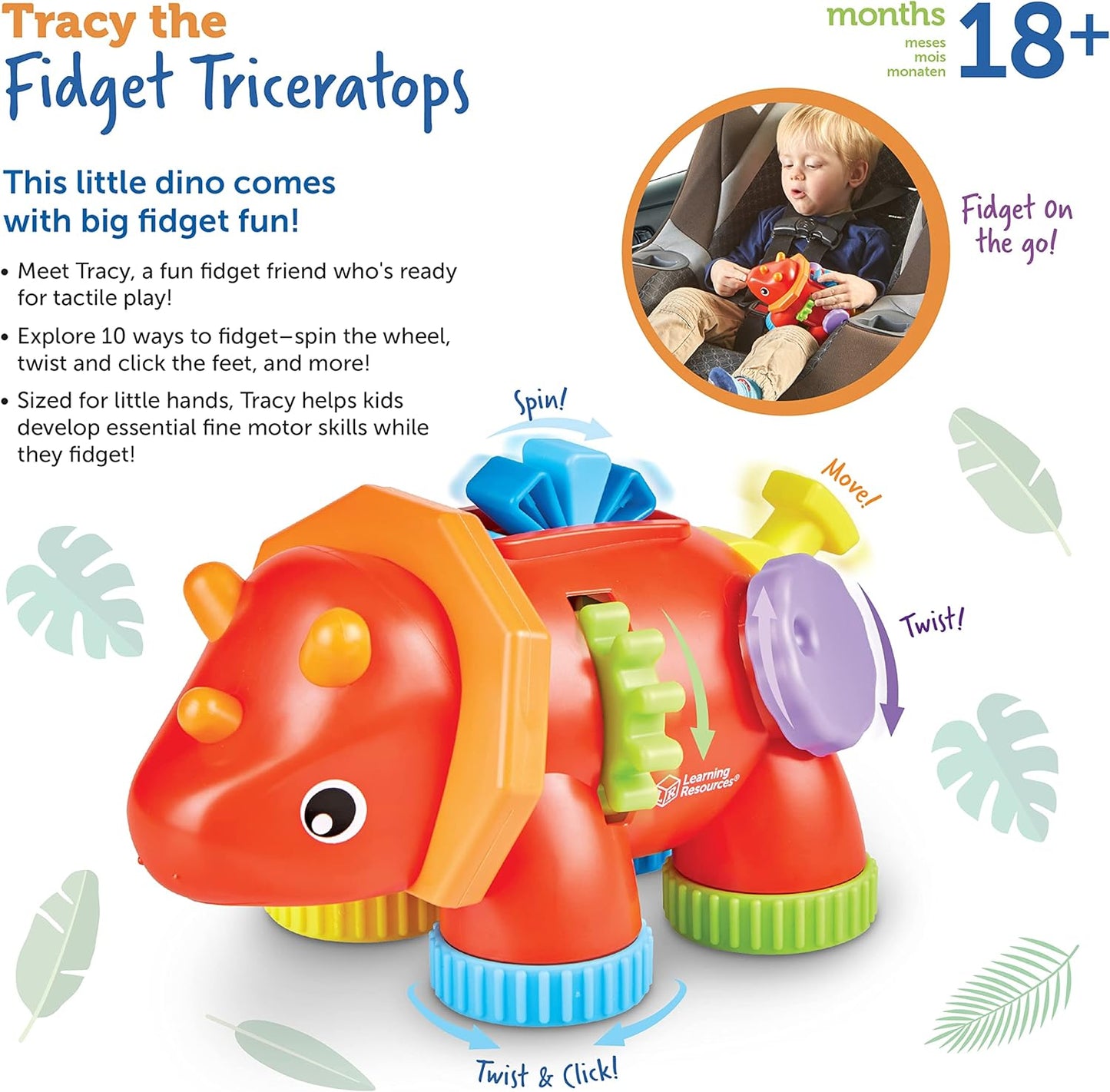 Learning Resources Tracy The Fidget Triceratops - ABC School Supplies