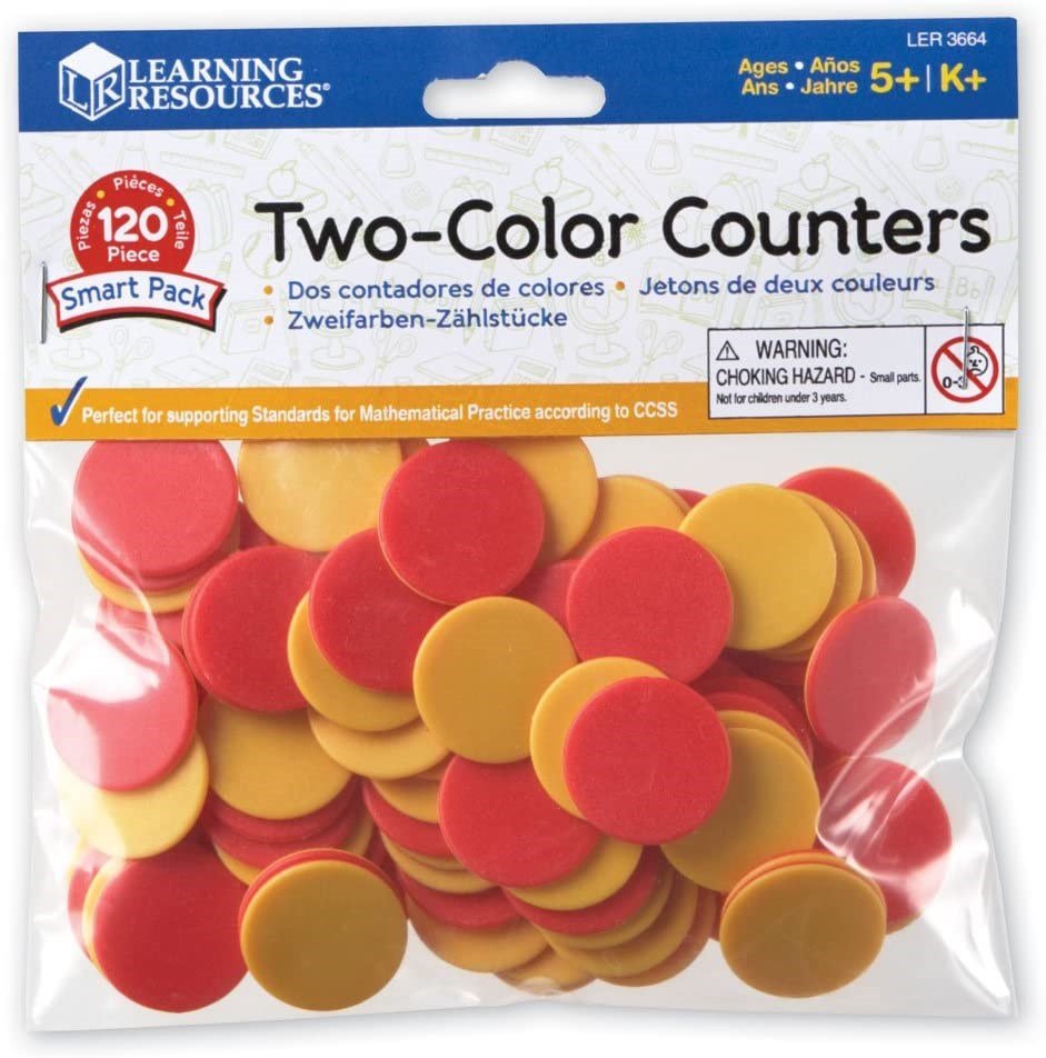 Learning Resources Two Colour Counters (Red & Yellow) Smart Pack (Set Of 120) - ABC School Supplies