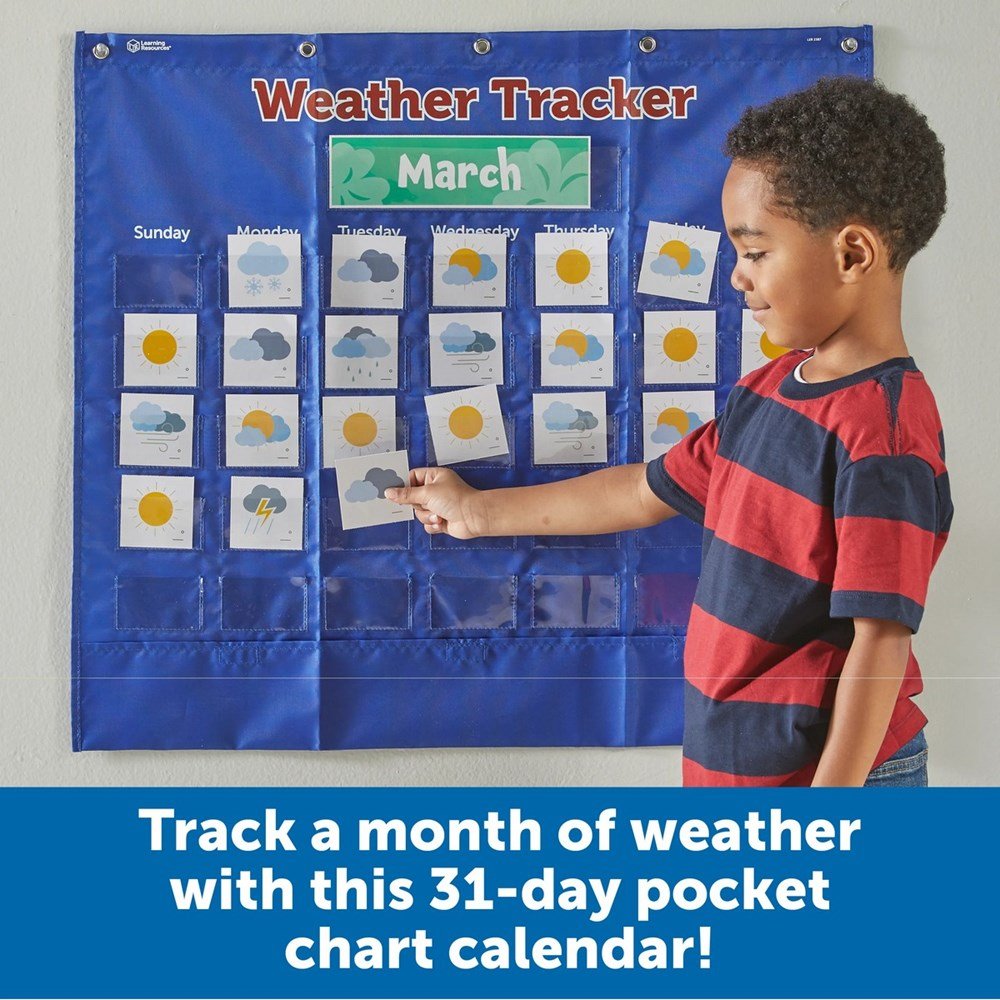 Learning Resources Weather Tracker Pocket Chart - ABC School Supplies