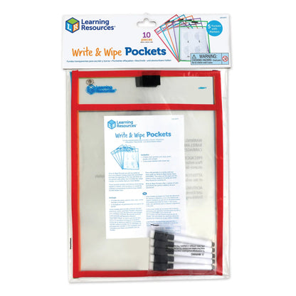 Learning Resources Write And Wipe Pockets (Set of 5) - ABC School Supplies