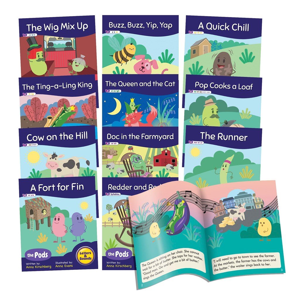 Letters & Sounds Phase 3 The Pods - 6 Pack - ABC School Supplies
