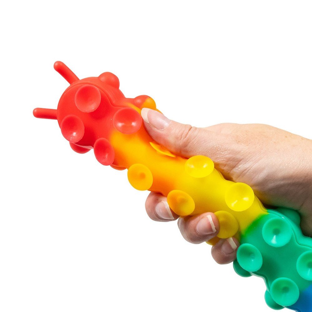Light Up Suction Push Popper Rainbow Caterpillar - ABC School Supplies