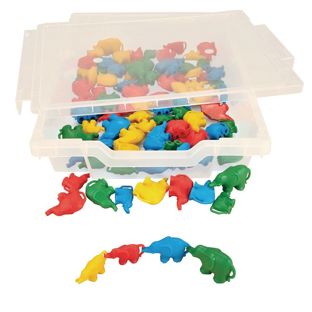 Linking Elephants 4 Colours Pack Of 80 - ABC School Supplies