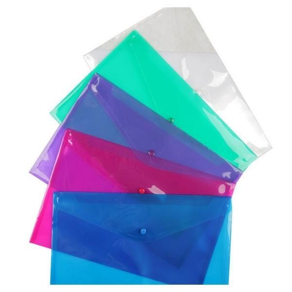**Logit Popper A4 Button Wallets Pack Of 5 Assorted Colours - ABC School Supplies