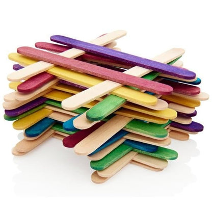 Lollipop Sticks Coloured Pack Of 50 - ABC School Supplies